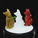 4" Natural Crystal Quartz Fox Quartz Carved Skull Statue Stone Animal Art Sculpture