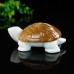 3.3" Natural Crystal Turtle Yellow Chalcedony Ivory Jade Stone Quartz Statue