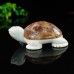 3.3" Natural Crystal Turtle Yellow Chalcedony Ivory Jade Stone Quartz Statue