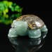 3.3" Natural Crystal Turtle Leopard Skin Stone Green Aventurine Quartz Statue