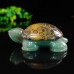 3.3" Natural Crystal Turtle Leopard Skin Stone Green Aventurine Quartz Statue