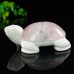 3.3" Natural Crystal Turtle Pink Rose Quartz Ivory Jade Stone Statue Decor