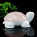 3.3" Natural Crystal Turtle Pink Rose Quartz Ivory Jade Stone Statue Decor