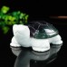 3.3" Natural Crystal Turtle Purple Green Fluorite Ivory Jade Stone Statue