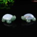 2.1" Natural Crystal Turtle Blue Chalcedony Green Aventurine Stone Quartz Statue