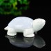 2.1" Natural Crystal Turtle Blue Chalcedony Ivory Jade Stone Quartz Statue