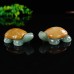 2.1" Natural Crystal Turtle Yellow Chalcedony Green Aventurine Quartz Statue