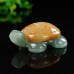 2.1" Natural Crystal Turtle Yellow Chalcedony Green Aventurine Quartz Statue