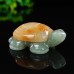 2.1" Natural Crystal Turtle Yellow Chalcedony Green Aventurine Quartz Statue