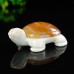 2.1" Natural Crystal Turtle Yellow Chalcedony Ivory Jade Stone Quartz Statue