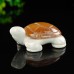 2.1" Natural Crystal Turtle Yellow Chalcedony Ivory Jade Stone Quartz Statue