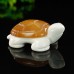 2.1" Natural Crystal Turtle Yellow Chalcedony Ivory Jade Stone Quartz Statue