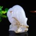 4" Realistic Snail Hand Carved Blue Chalcedony Natural Crystal Animal Ornaments