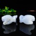 3" Squirrel Hand Carvings Blue Chalcedony Animal Statue Natural Crystal Quartz 1PC