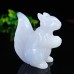 3" Squirrel Hand Carvings Blue Chalcedony Animal Statue Natural Crystal Quartz 1PC