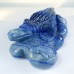 13" Crocodile Hand Carvings Blue Aventurine Natural Crystal Statue Ornaments