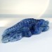 13" Crocodile Hand Carvings Blue Aventurine Natural Crystal Statue Ornaments