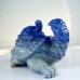 9“ Two Turtle Hand Carvings Blue Aventurine Natural Crystal Statue Ornaments