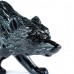 12” Wolf Hand Carvings Obsidian Stone Natural Crystal Statue Ornaments