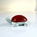 2" 3“ Natural Crystal Turtle Hand Carvings Red Jasper Stone Ivory Jade Lucky Statue