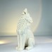 10" Wolf Cries of The Night Hand Carvings Ivory Jade Stone Natural Crystal Statue