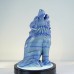 10" Wolf Cries of The Night Hand Carvings Blue Aventurine Natural Crystal Statue