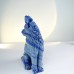 10" Wolf Cries of The Night Hand Carvings Blue Aventurine Natural Crystal Statue