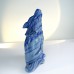 10" Wolf Cries of The Night Hand Carvings Blue Aventurine Natural Crystal Statue