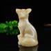 3" Fox Hand Carving Yellow Chalcedony Jasper Stone Quartz Natural Crystal Statue