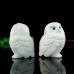 2.5" Owl Hand Carvings Ivory Jade Stone Quartz Natural Crystal Statue Animal