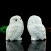 2.5" Owl Hand Carvings Ivory Jade Stone Quartz Natural Crystal Statue Animal