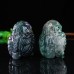 2.5" Owl Hand Carvings Green Fluorite Quartz Stone Natural Crystal Statue Animal