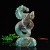 11" Amazonite Stone Sea Horse Hand Carvings Natural Crystal Statue Reiki Healing