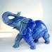 Elephant Hand Carvings Blue Aventurine Stone Natural Crystal Statue Ornaments