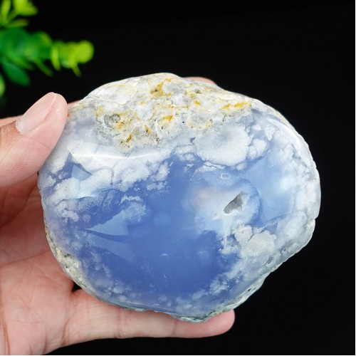 3.5" Blue Chalcedony Rough Polished Specimen Natural Crystal Energy Stone Reiki