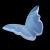 2.3" Blue Chalcedony Butterfly Wings Carved Natural Crystal Statue Decor Healing