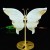 5" Natural Crystal Amazonite Stone Butterfly Wings Statue with Copper Holder