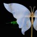 7" Natural Crystal Blue Chalcedony Butterfly Wings Statue with Copper Holder