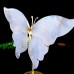 7" Natural Crystal Blue Chalcedony Butterfly Wings Statue with Copper Holder