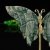 3.5" Natural Crystal Nine Dragon Jade Butterfly Wings Statue with Copper Holder