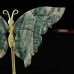 3.5" Natural Crystal Nine Dragon Jade Butterfly Wings Statue with Copper Holder