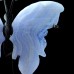 2.4" 35g Natural Crystal Blue Lace Agate Butterfly Wings Skull Statue + Iron Holder