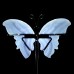 2.4" 35g Natural Crystal Blue Lace Agate Butterfly Wings Skull Statue + Iron Holder