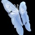 3.3" 46g Natural Crystal Blue Lace Agate Butterfly Wings Skull Statue + Iron Holder