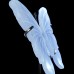 3.3" 46g Natural Crystal Blue Lace Agate Butterfly Wings Skull Statue + Iron Holder