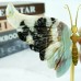 4.8" 315g Butterfly Wing Natural Crystal Statue Carved Amazonite Stone Copper Holder