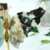 4.8" 315g Butterfly Wing Natural Crystal Statue Carved Amazonite Stone Copper Holder