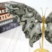 7.1" 509g Butterfly Wing Natural Crystal Statue Carved Black Crazy Agate Copper Holder