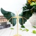 6.9" 547g Butterfly Wing Natural Crystal Statue Carved Moss Agate Copper Holder