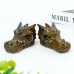 3" Dragon Head Skull Leopard Skin Stone Carved Natural Crystal Statue Healing